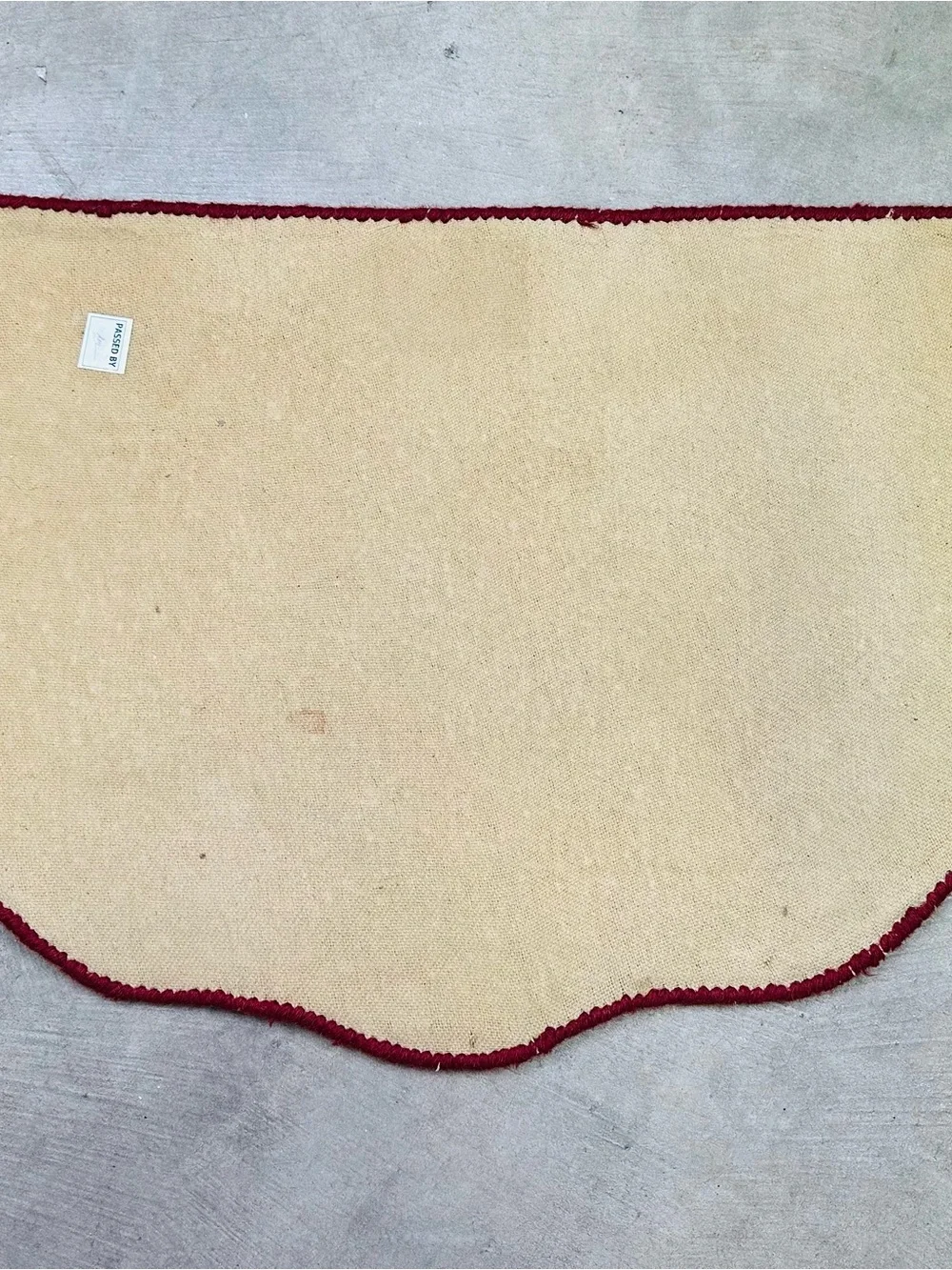 Hand Hooked Autumn Leaf Hearth Rug Fall Accent Mat Red Beige 24x41 Wool Blend